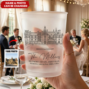 Custom Photo Wedding Venue Illustration Drawing Wedding Favors - Personalized Cups