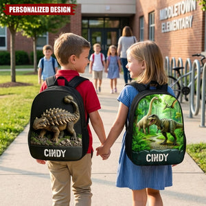Personalized Kid Dinosaur Backpack Set