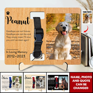 Custom Photo Memorial Gift - In Loving Memory - Personalized Wooden Collar Plaque Sympathy, Bereavement, Condolence for Pet Loss, Dog & Cat Lover