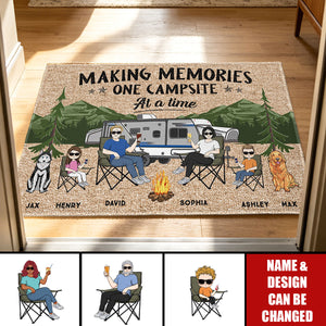 Making Memories One Campsite At A Time Family Camping - Personalized Doormat
