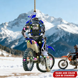 Motocross Dirt Bike - Personalized Christmas Acrylic Ornament, Gift for Motocross Racers