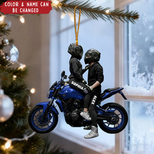 Motorbike Couple Home Decor, Christmas Ornament, Personalized Ornament