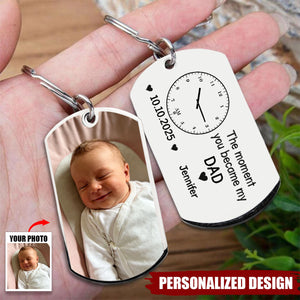 The Moment You Became My Dad Father's Day Gift For New Dad, Husband - Personalized Keychain
