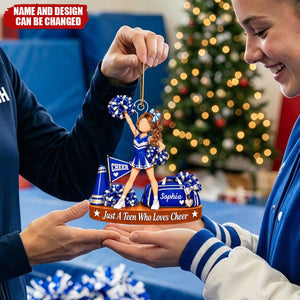 Personalized Cheer Ornaments, Custom Name Teen Cheerleader Christmas Gifts