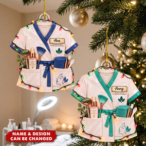 Custom Esthetician Beauty Christmas Ornament, Personalized Name Skincare Gift