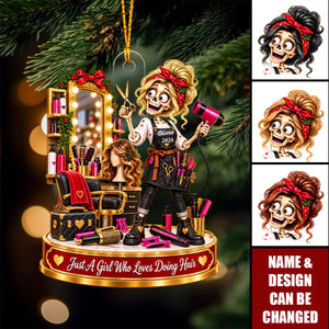 Personalized Skeleton Hairstylist Ornament: Custom Hairdresser Apron