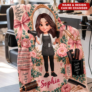 Beautiful Hairdresser - Personalized Fleece Blanket Christmas Gift For Girl