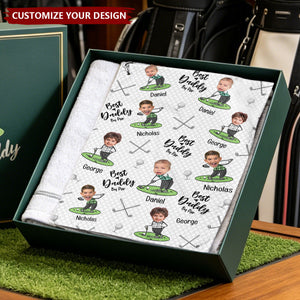 Father's Day Gifts, Best Dad By Par Best Papa By Par - Personalized Photo Golf Towel