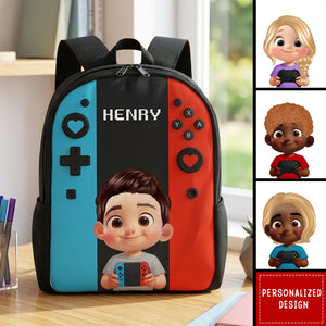 Gamer Design for Boys Girls - Personalized Backpack - Back to School Backpack for Kids