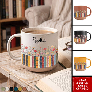 Custom Name & Birthflower For Book Lovers, Book Clubs - Personalized Mug
