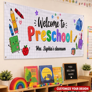 Welcome Class First Day Of School - Personalized Banner
