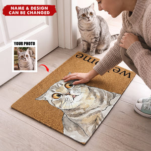 Custom Pet Portrait Funny Doormat Watercolor Art - Personalized Doormat