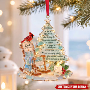Christmas In Heaven Sea Ornament, Personalized Keepsake To Remember Departed Ones