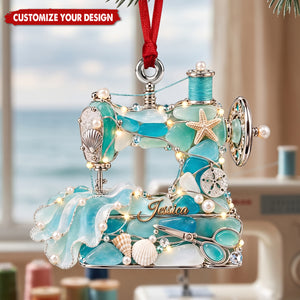 Sewing Maching Seas Ornament, Personalized Gifts For Sewing Lovers
