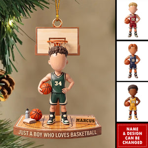 Basketball Boy Christmas Ornament - Personalized Gifts For Christmas