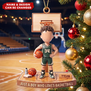 Basketball Boy Christmas Ornament - Personalized Gifts For Christmas