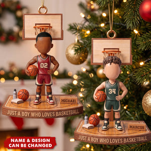 Basketball Boy Christmas Ornament - Personalized Gifts For Christmas