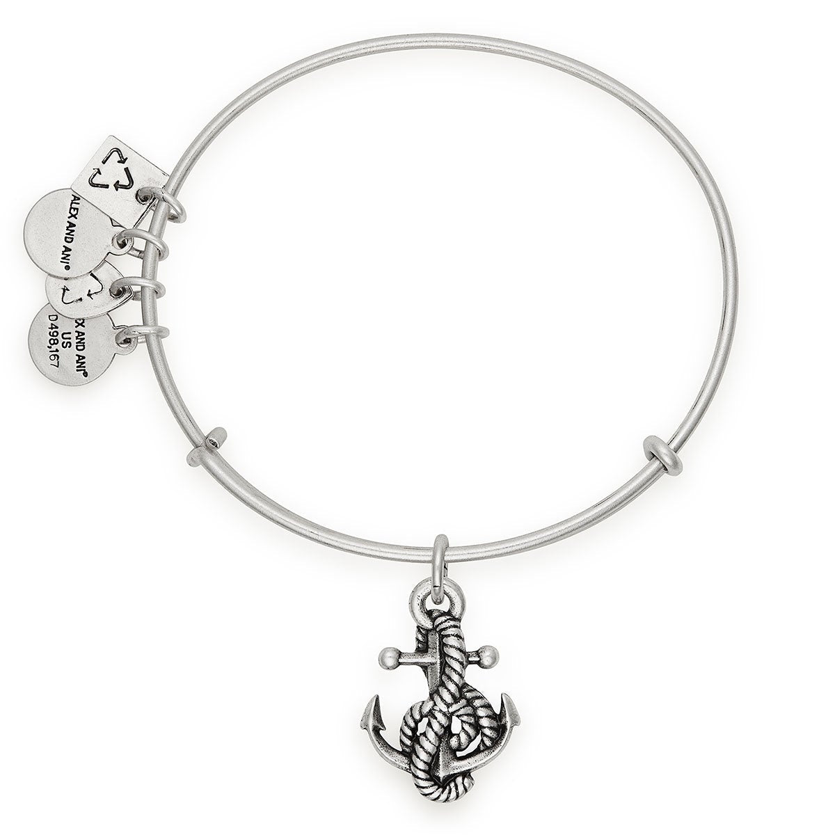 Anchor Wrapped Music Note Charm Bangle