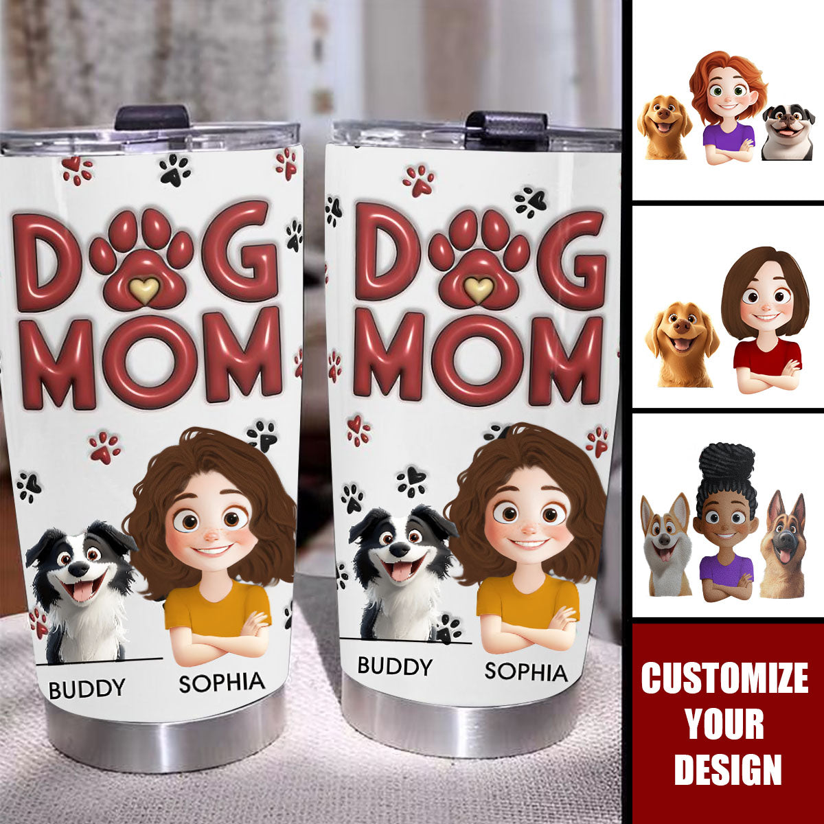 Dog Mom - New Cartoon Pet - Personalized Tumbler