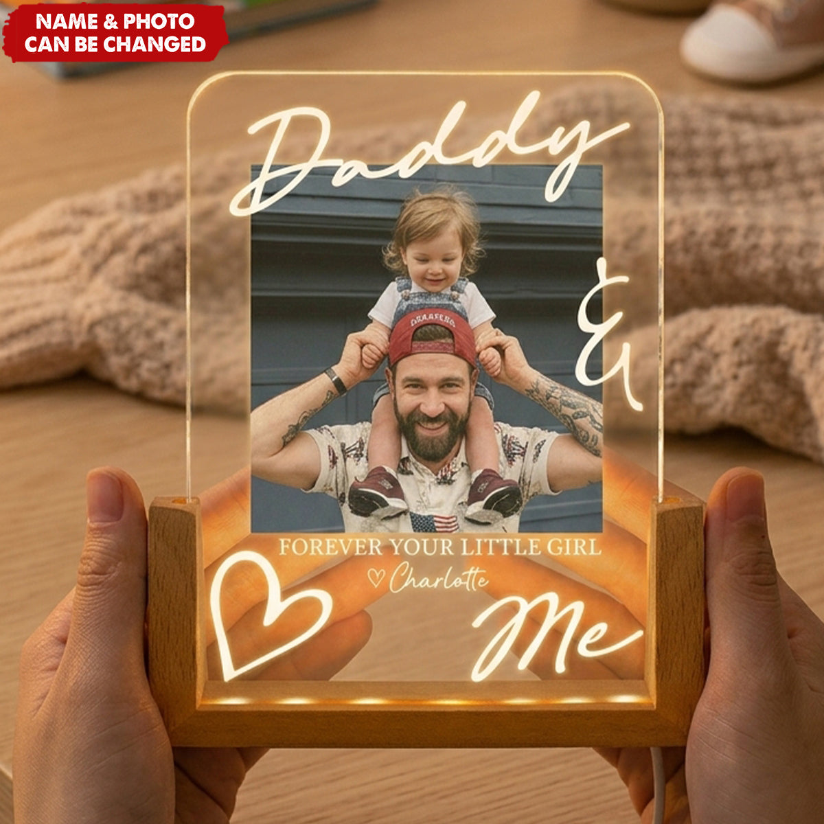 Father's Day Gifts, Forever Your Little Girl Father's Day Gift For Dad, Husband - Personalized Night Light