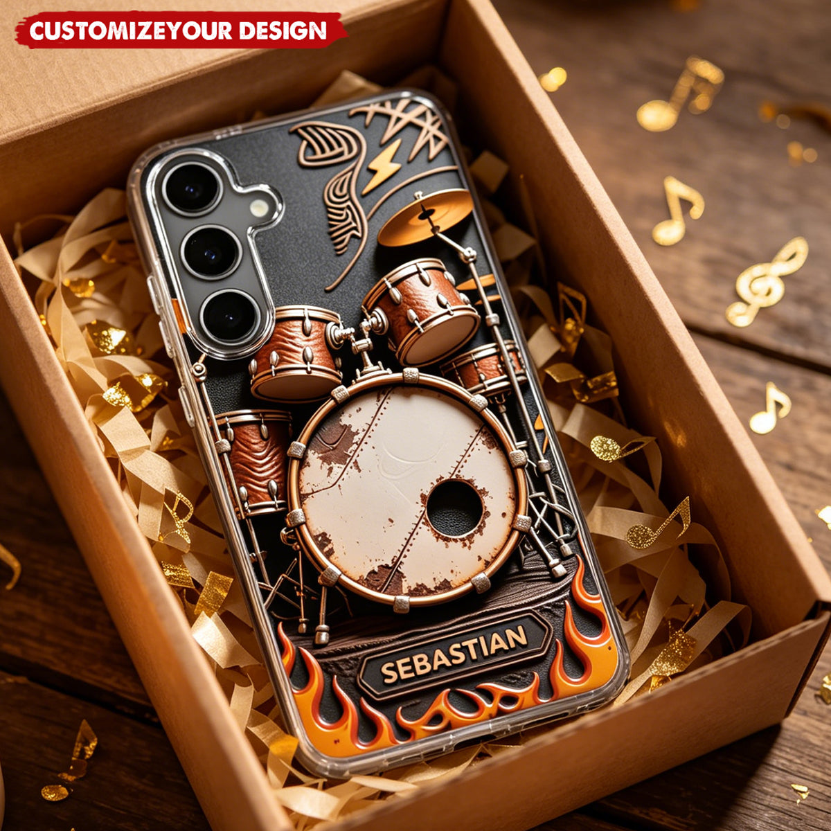 Music Is The Heartbeat, Phone Case, Gift For Drummers and Music Lovers