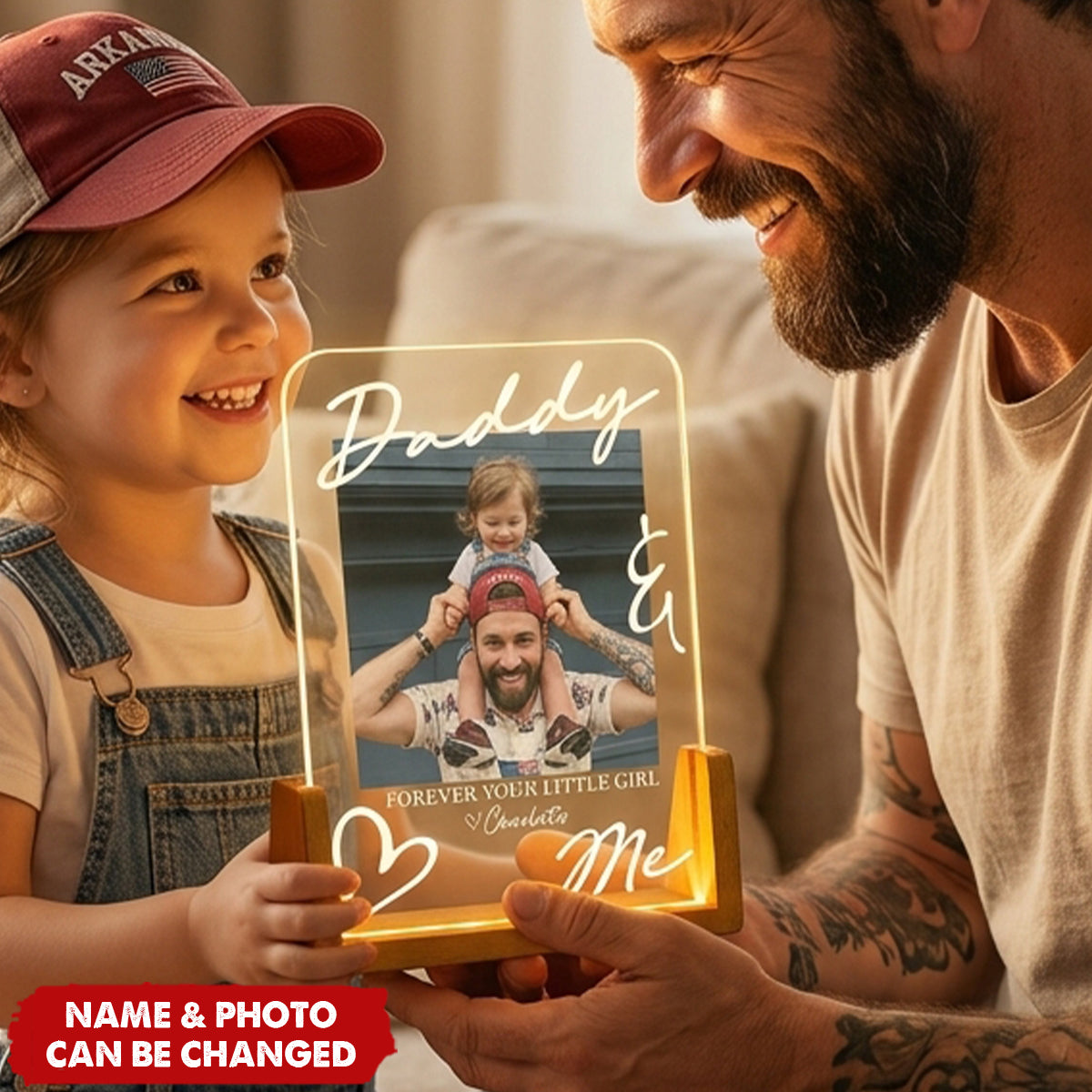 Father's Day Gifts, Forever Your Little Girl Father's Day Gift For Dad, Husband - Personalized Night Light