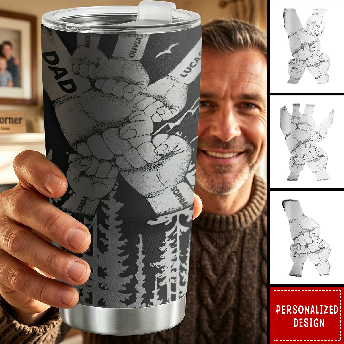 Father's Day Gifts, Forest With Kids' Names - Personalized 20oz Tumbler