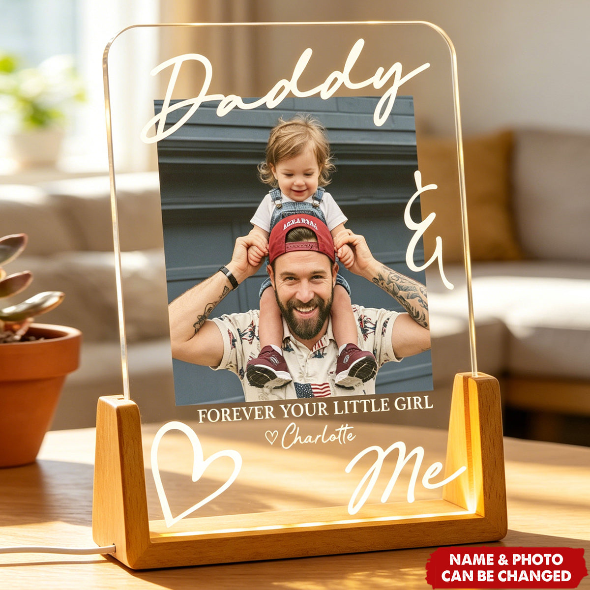 Father's Day Gifts, Forever Your Little Girl Father's Day Gift For Dad, Husband - Personalized Night Light