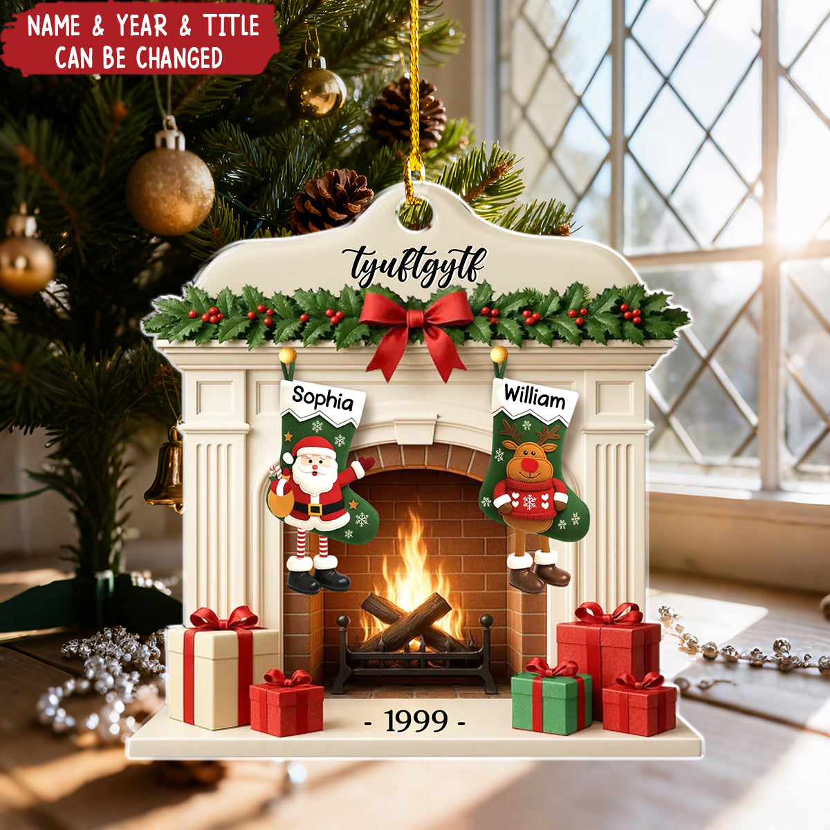 Christmas Glows Where Hearts Gather - Personalized Christmas Acrylic Ornament