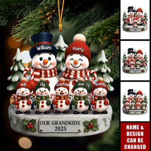 Snowman Acrylic Ornament - Personalized Christmas Gifts For Grandpa, Grandma