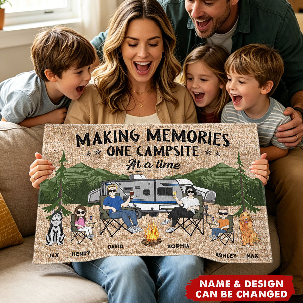 Making Memories One Campsite At A Time Family Camping - Personalized Doormat
