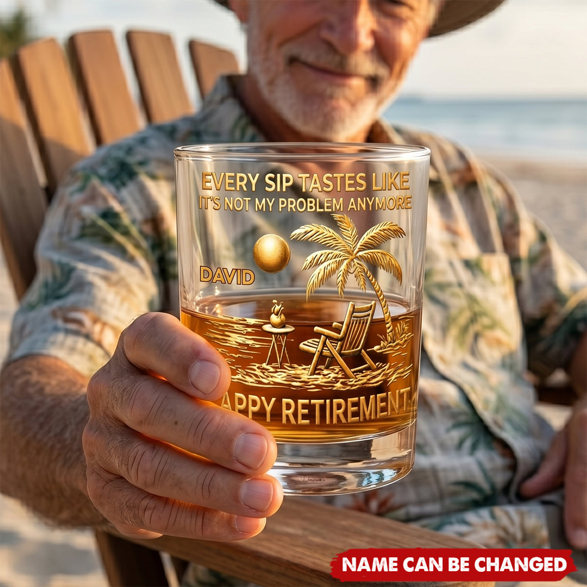 Every Sip Tastes Like Happy Retirement - Personalized Custom Whiskey Glass, Retirement Gift For Grandparent