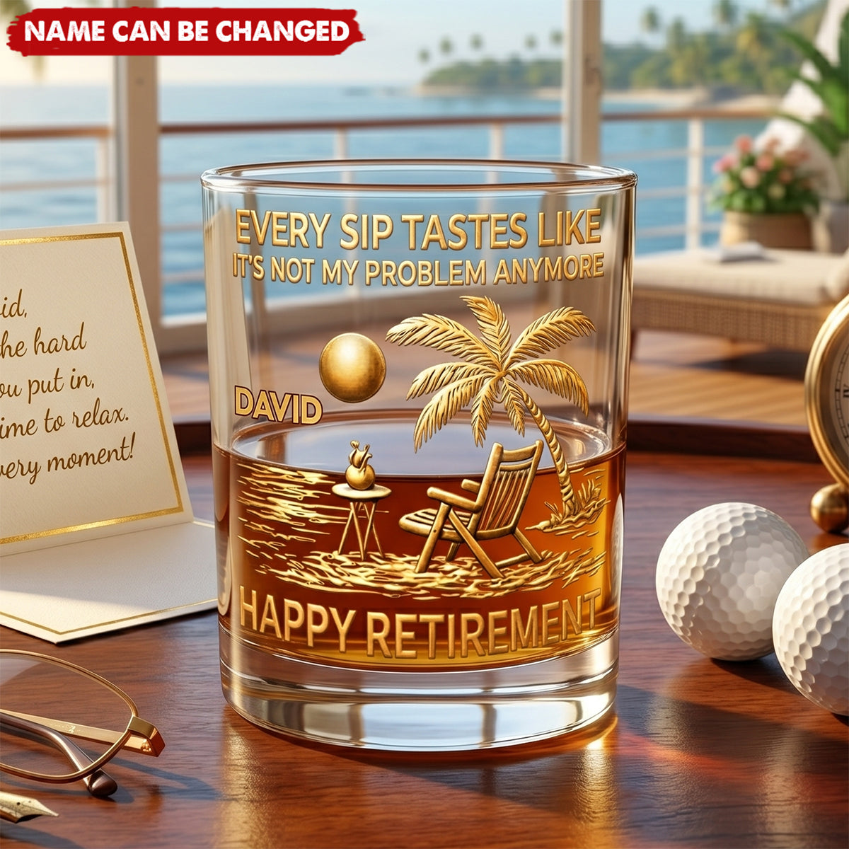 Every Sip Tastes Like Happy Retirement - Personalized Custom Whiskey Glass, Retirement Gift For Grandparent