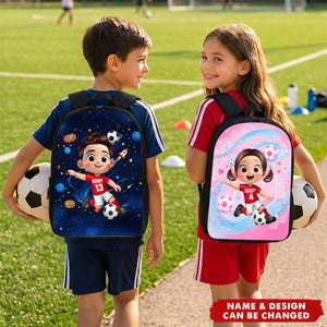 Soccer Design for Boys Girls - Personalized Backpack - Back to School Backpack for Kids