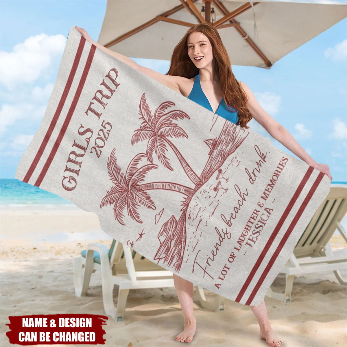 Girls Trip 2025 - Personalized Quick-Dry Beach Towel
