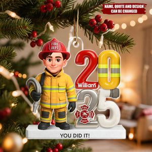 2025 Firefighter You Did It - Personalized Christmas Acrylic Ornament