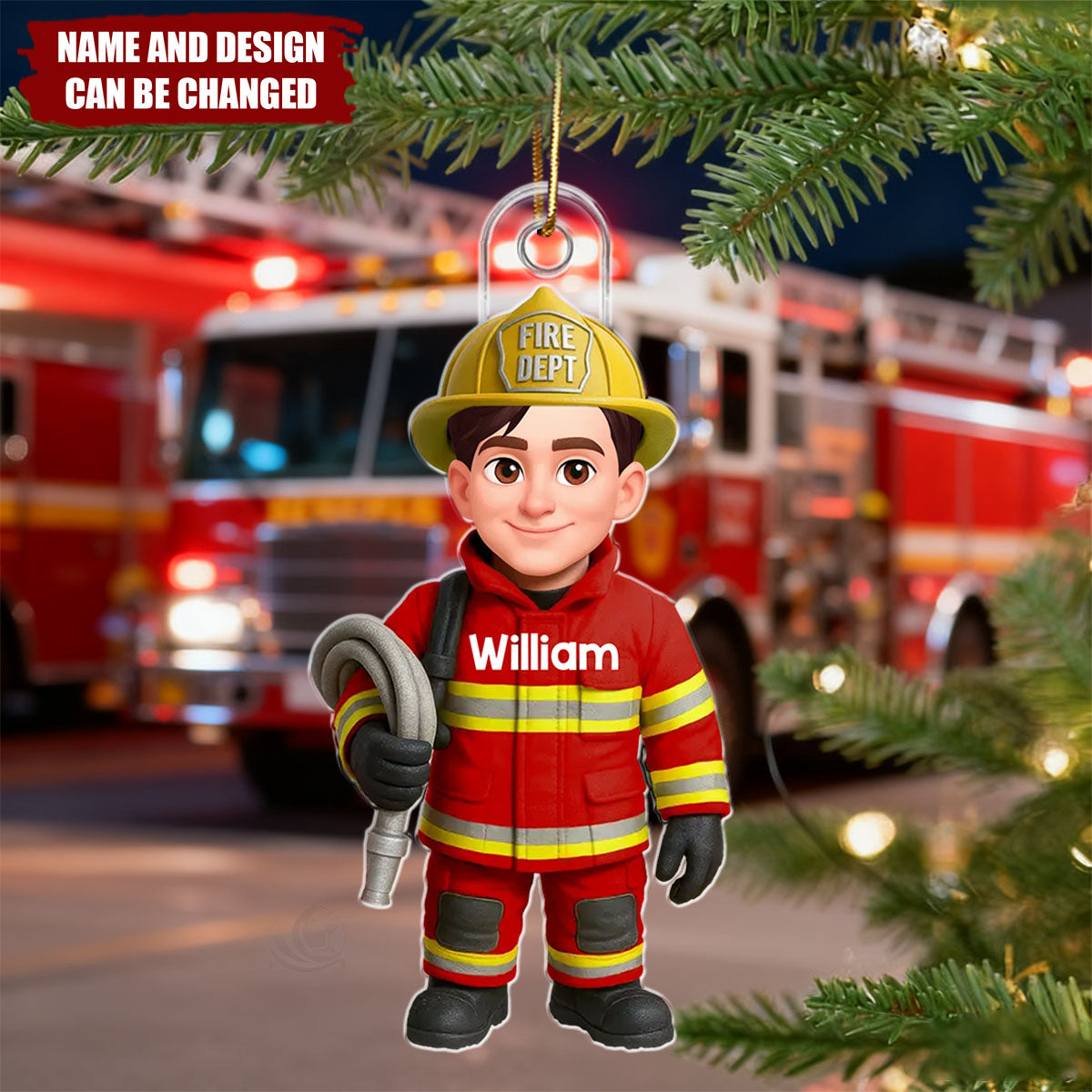 Firefighter - Personalized Christmas Acrylic Ornament