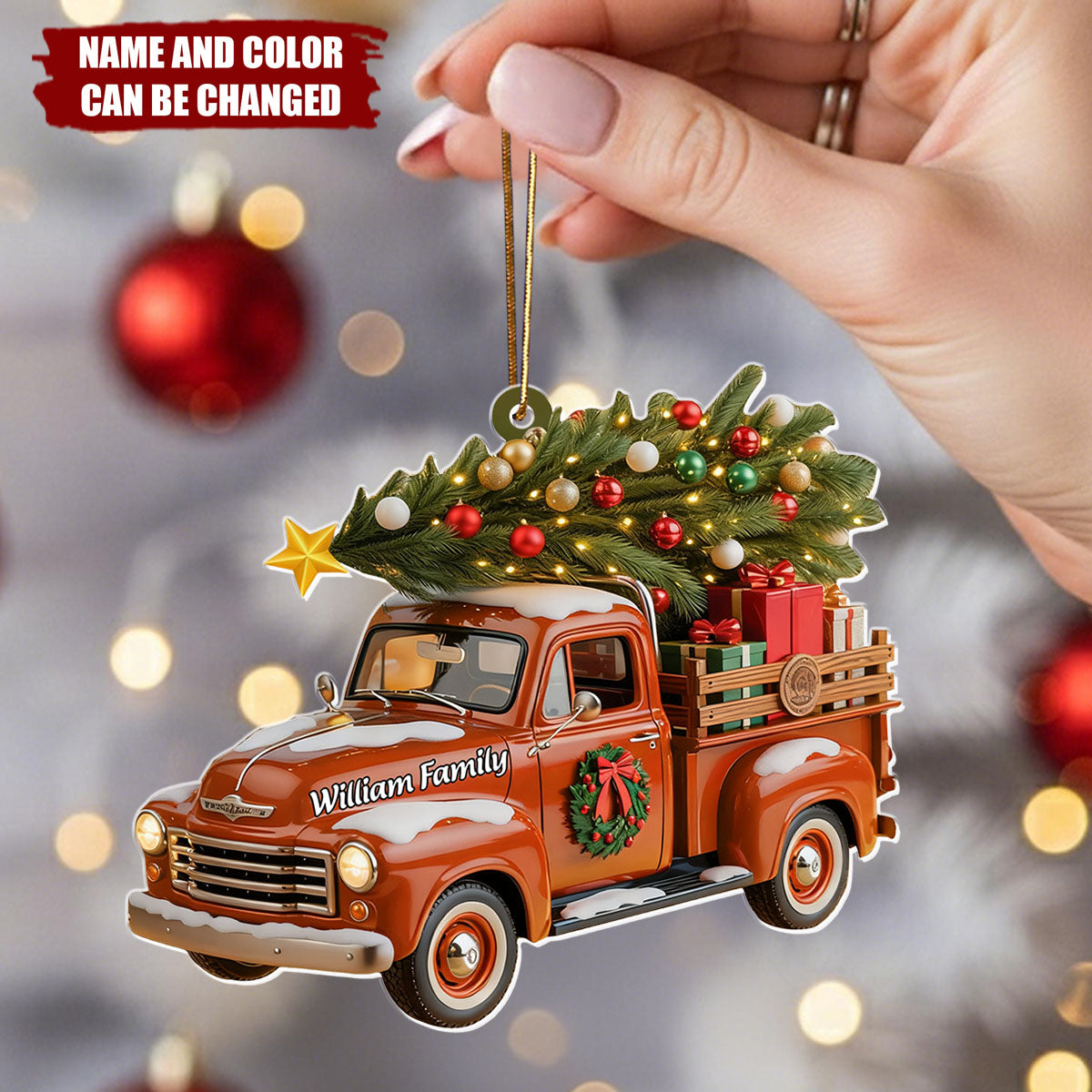 Truck Christmas - Personalized Christmas Acrylic Ornament