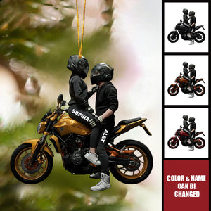 Motorbike Couple Home Decor, Christmas Ornament, Personalized Ornament