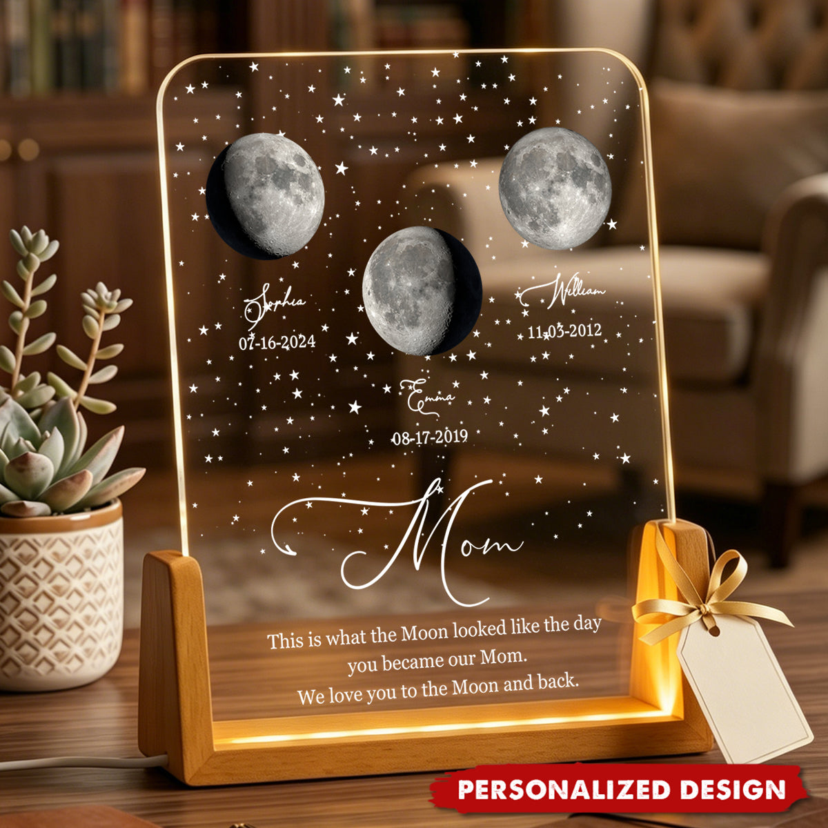 Custom Moon Phase By Date Gift For Mom Mother's Day Keepsake - Personalized Night Light