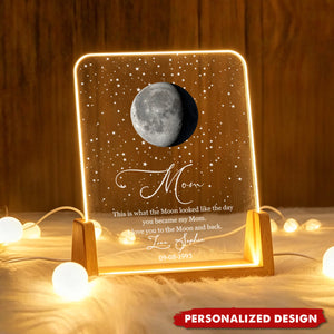 Custom Moon Phase By Date Gift For Mom Mother's Day Keepsake - Personalized Night Light