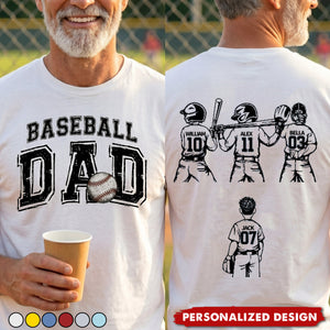 Father's Day Gifts, Baseball Dad, Daddy, Grandpa - Personalized Shirt