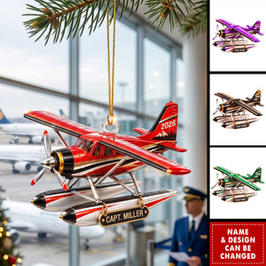 Personalized Pilot Plane Ornament: Custom Name Aircraft Keepsake