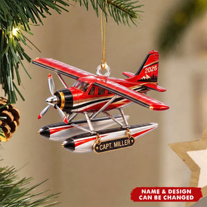 Personalized Pilot Plane Ornament: Custom Name Aircraft Keepsake