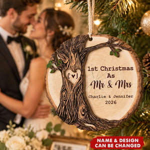 1st Christmas As Mr & Mrs Christmas Couple Gifts Ornament - Personalized Ornament