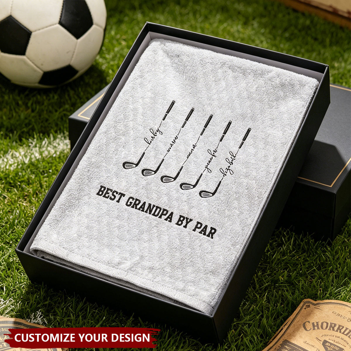 Best Dad By Par, Best Grandpa By Par - Personalized Golf Towel