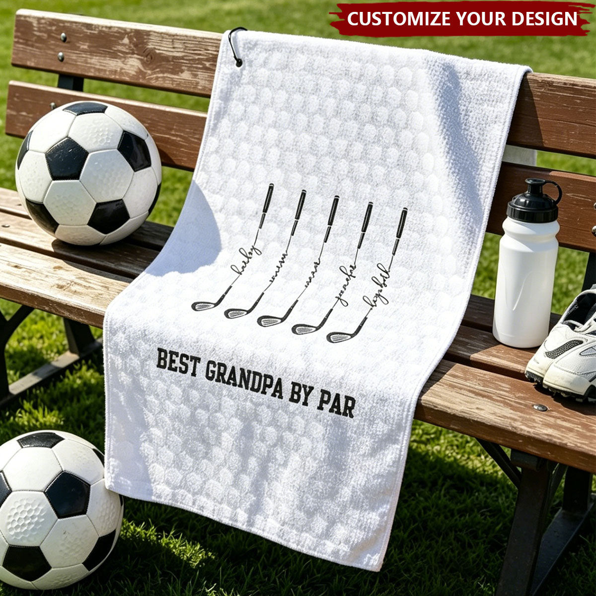 Best Dad By Par, Best Grandpa By Par - Personalized Golf Towel