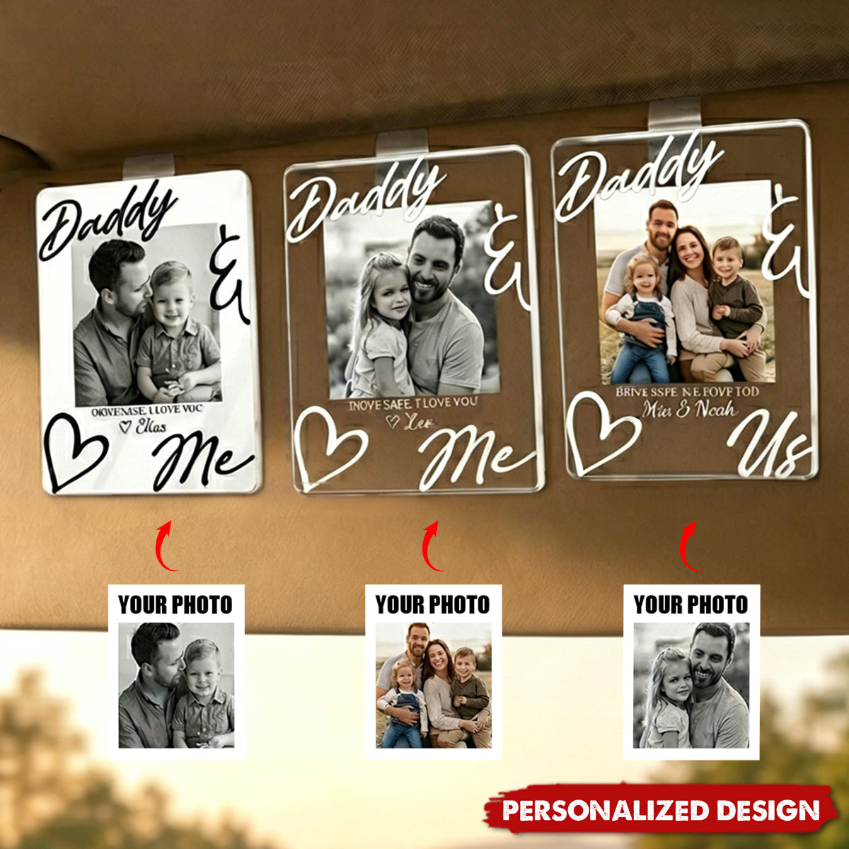 Father's Day Gift, "Dad, Have A Safe Trip, I Love You" - Personalized Acrylic Photo Visor Clip