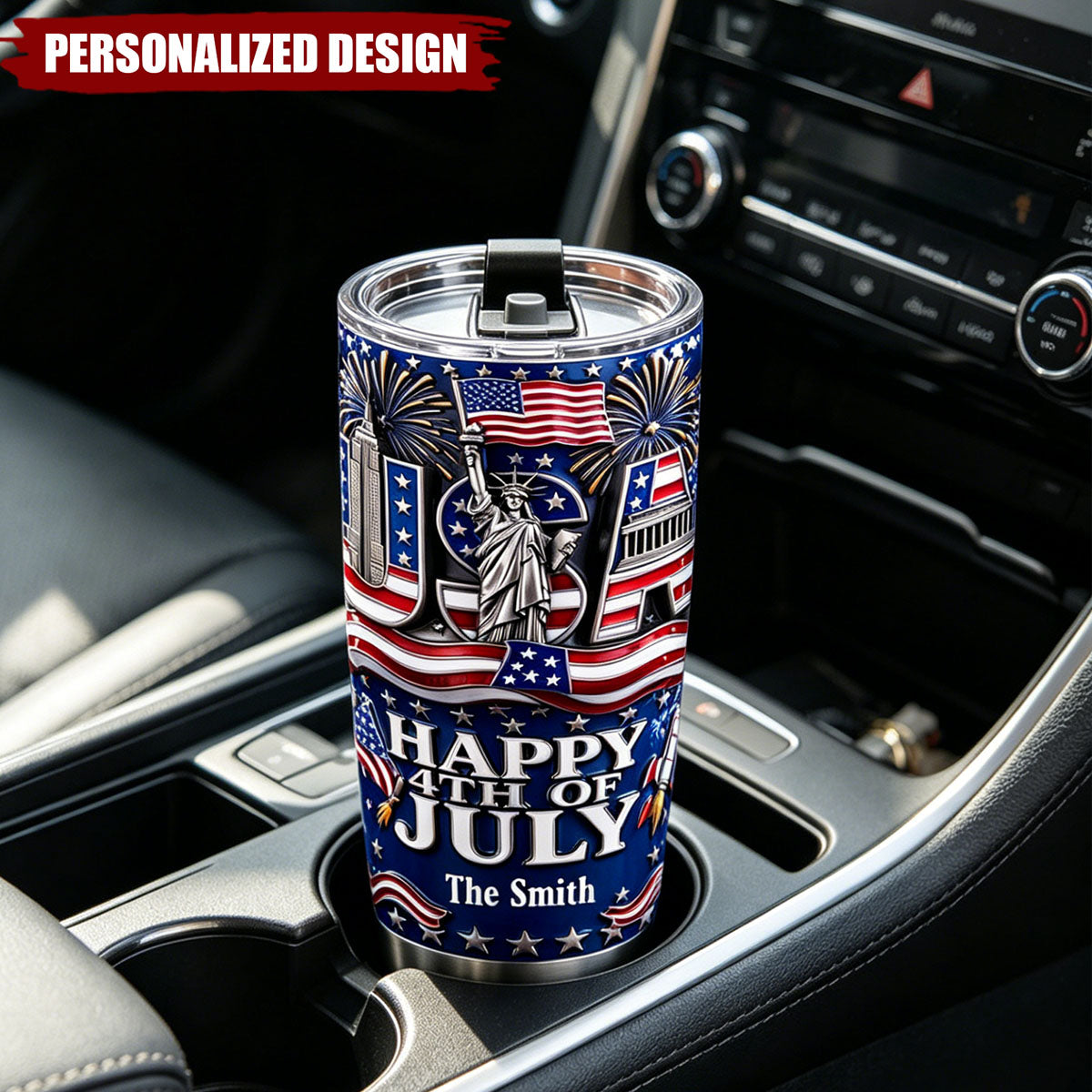 USA Happy 4th July Tumbler - Personalized Gifts For Family