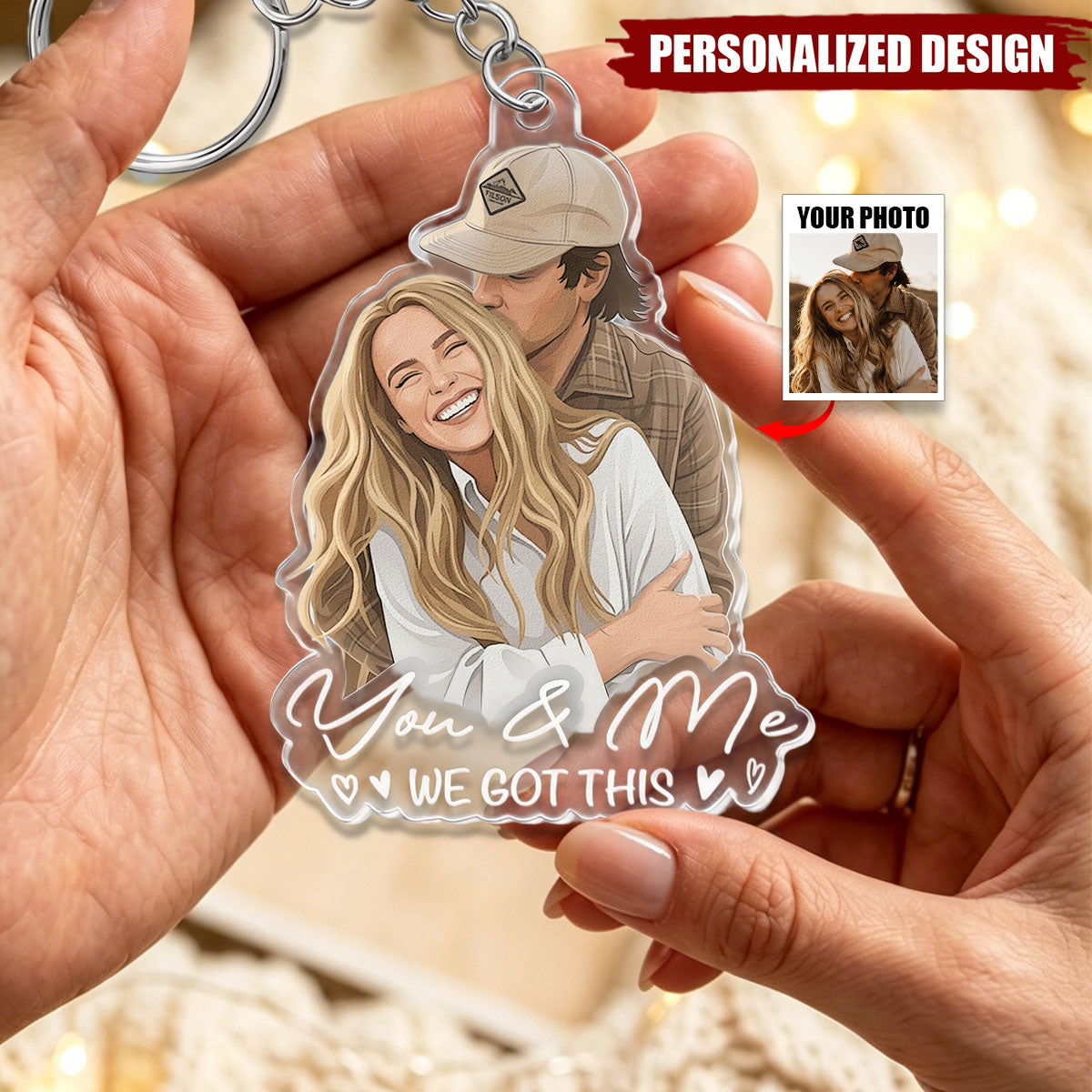 Custom Faceless Portrait Personalized Keychain – An Anniversary Gift for Him Or Her